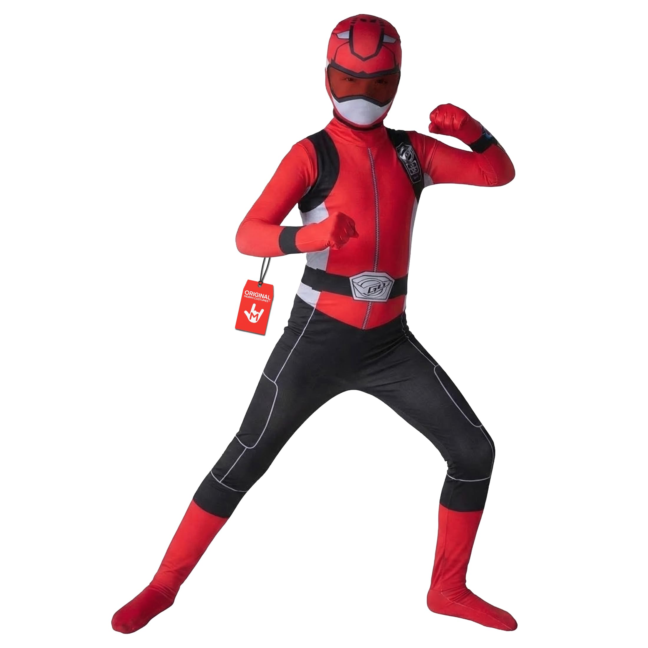 Morphsuits Red Power Ranger Costume Kids | Power Rangers Red Power Rangers Morpher Accessory, Medium
