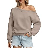 EasyGala Womens Fleece Sweatshirts Oversized Off The Shoulder Pullover Tops Casual Long Sleeve Comfy Fall Outfits 2026