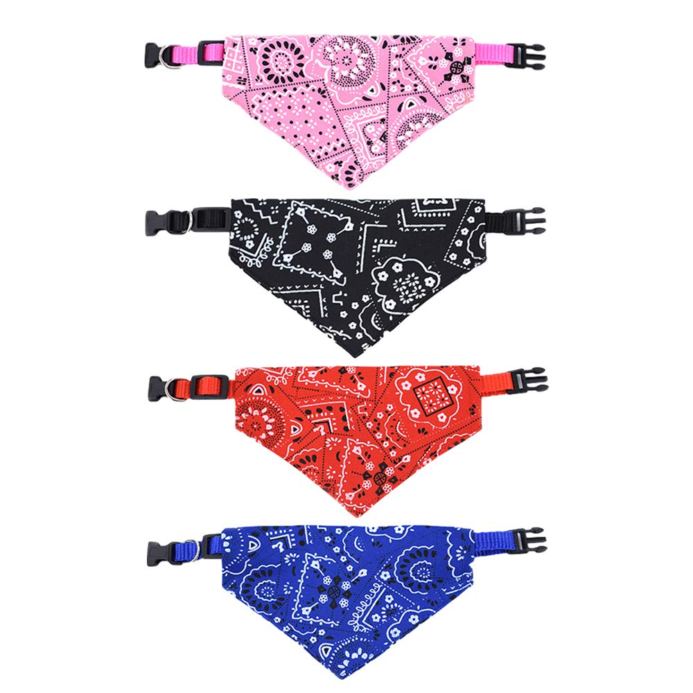YOFASEN Puppy Bandana - Dog Bandana Collar Pet Neckerchief Scarf Triangle Towels for Pets, 4Pcs/S 1.0cm