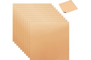 VOOTAPE 10Pcs Black Backed Copper Foil Sheets, [5.9inch x 5.9inch] Copper Foil Tape for Guitar, Stained Glass, DIY Arts, Crafts, Home Decor, Electrical Repairs, Soldering, Grounding, Crafting
