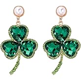 St Patrick's Day Earrings for Women - Trendy Statement Four Leaf Clover Shamrock Earrings Holiday Gifts for Women,St Patricks Day Accessories
