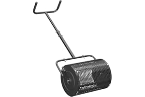 CALCHELE Peat Moss Spreader for Lawn, 43 Inch Compost Spreader for Lawn with Upgrade U Shaped Handle, Heavy Duty Metal Mesh Compost Spreader