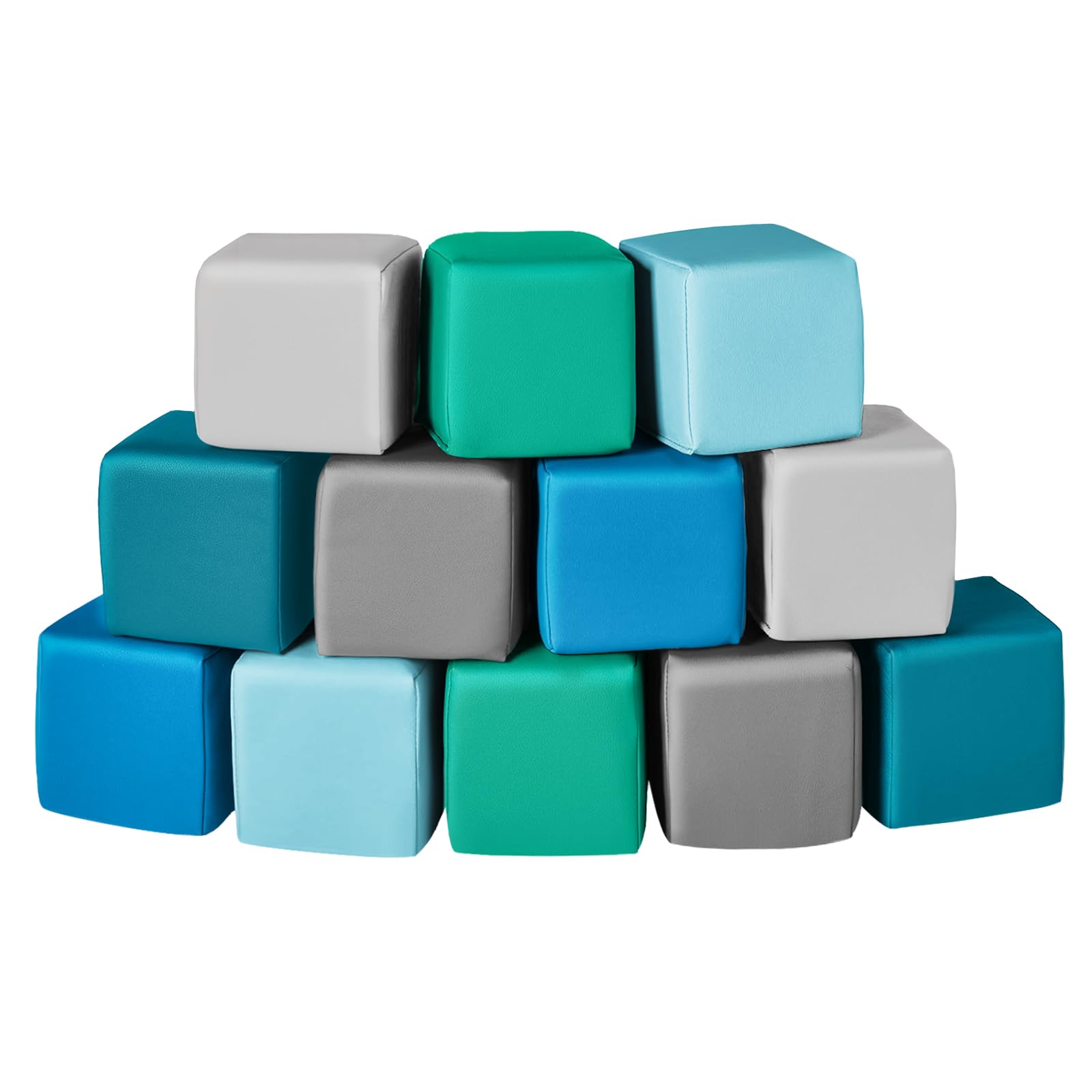 Foam Building Blocks for Kids: 12-Pieces PU Leather Colorful Foam ...