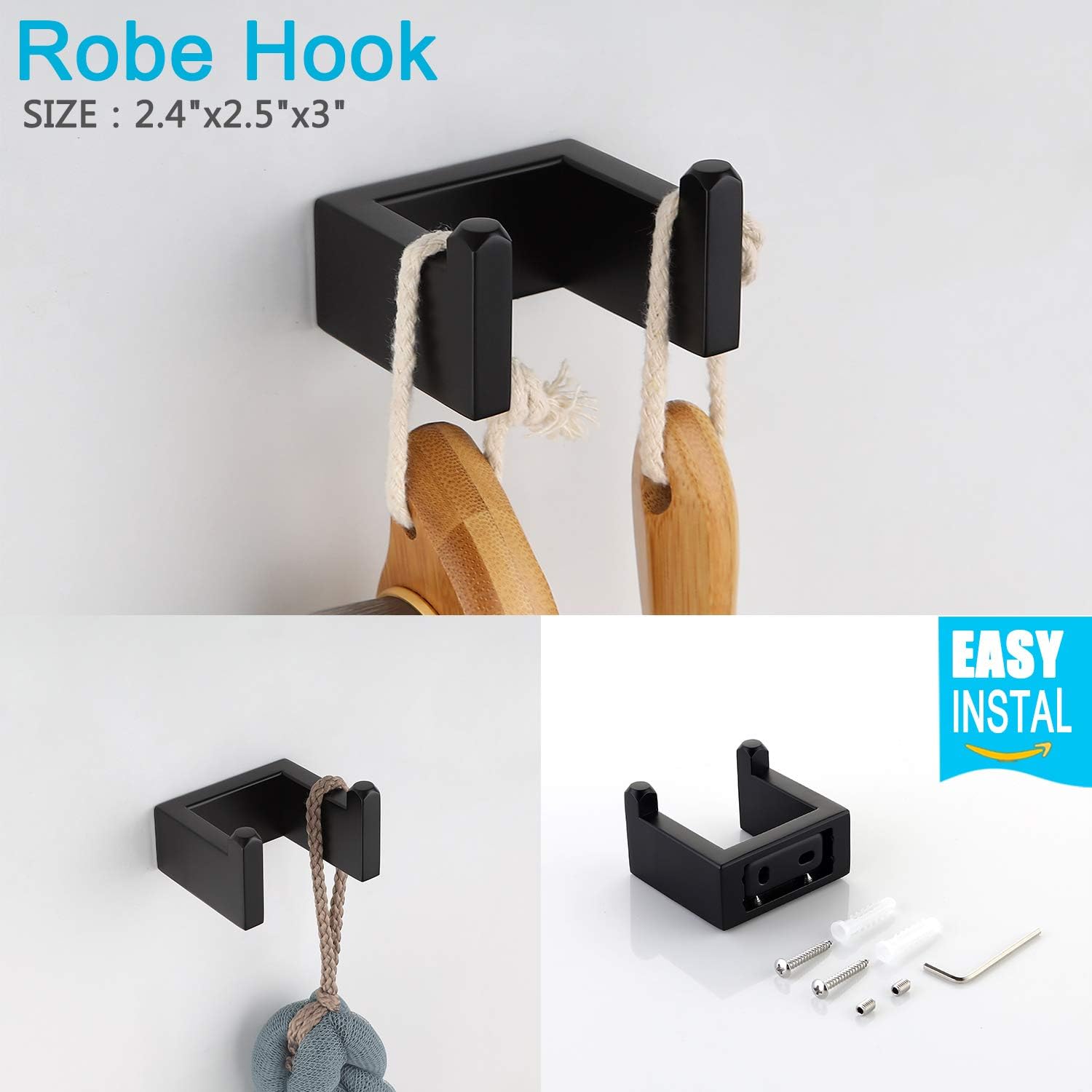 RUGUS Modern Bathroom Accessories- 4-Piece Bathroom Hardware Set Bath Hardware Towel Bar Accessory Set - - 