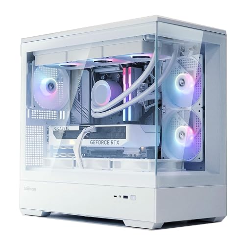 Frameless Computer Case Zalman P30 Micro-ATX Case, MATX PC Case with 3 x 120mm ARGB Fans Pre ...
