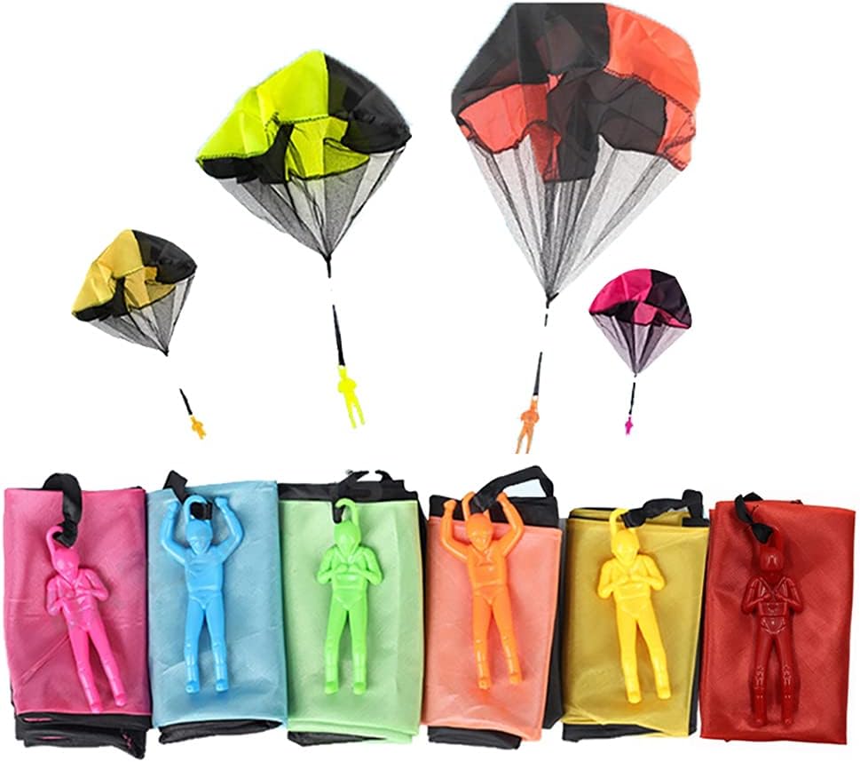 Parachute Toy No Battery 6PCS Tanglefree Funny Novelty Plastic Flying