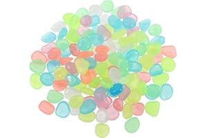Veemoon 400pcs Glow in The Dark Pebbles 1cm Small Luminous Stones for Fish Tank Aquarium Decor and Indoor