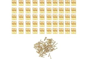 Brass Hinge 8x10mm, 50Pcs Mini Solid Butt Hinges for Small Craft Door Box, Jewelry Box Repair, Model Making, Storage Box Crea