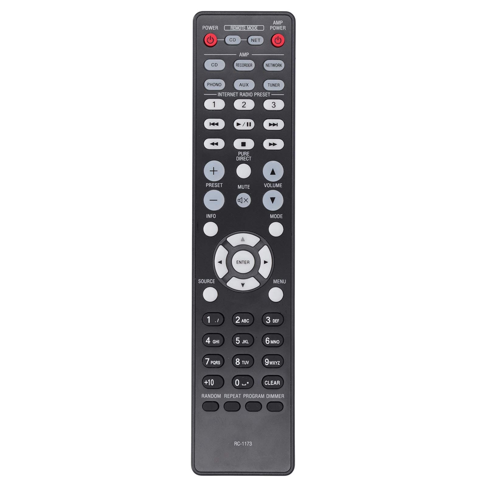 VBESTLIFE RC1173 TV Replacement Remote Control for DENON RC1173 / PMA720AE / PMA520AE / DCD720AE / DCD520AE