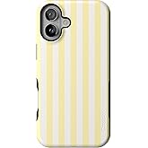 Casely iPhone 16 Case | Butter Yellow Stripes | Sunday Best | Bold Protective Design | Compatible with MagSafe