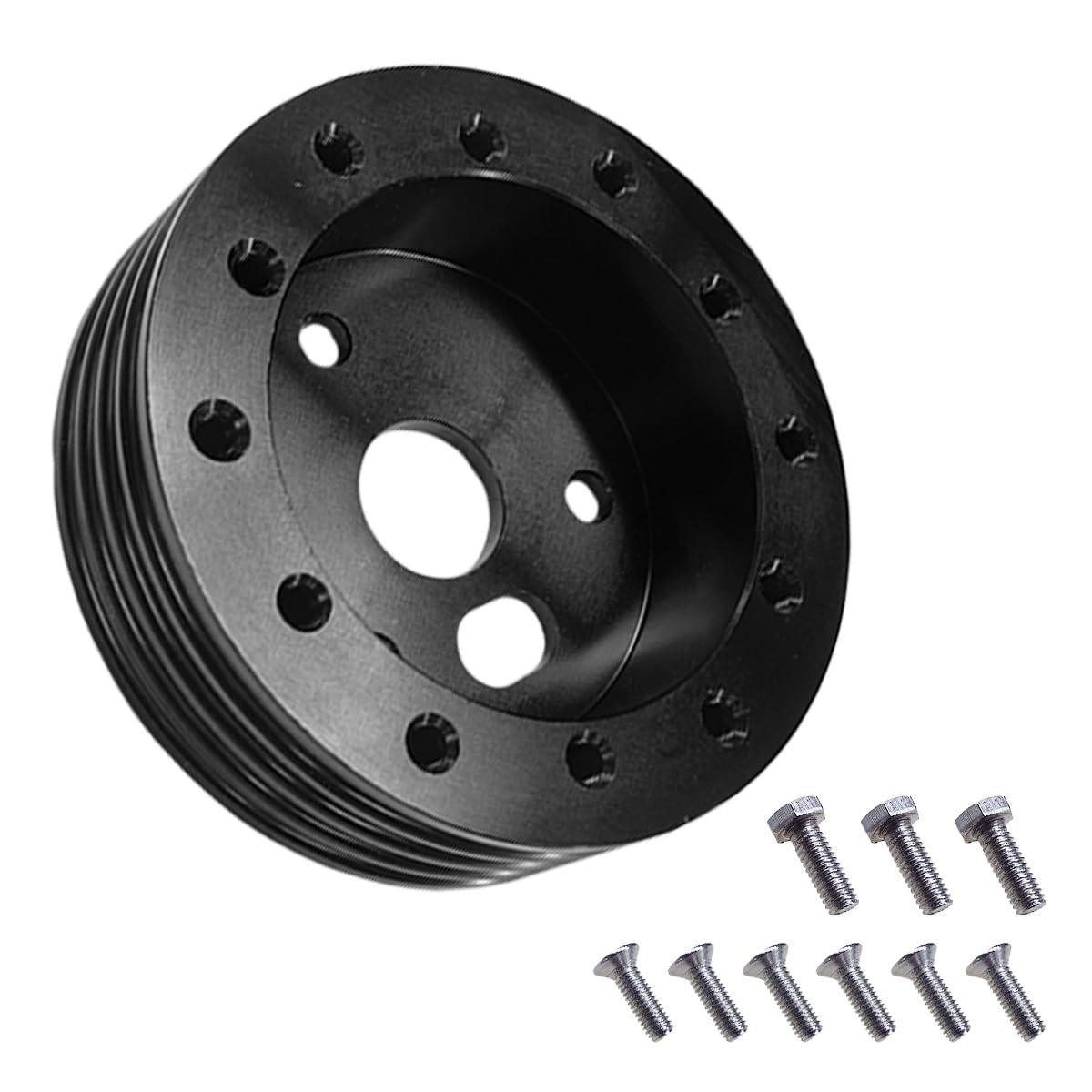 Photo 1 of 1" Steering Wheel Hub Adapter Spacer, Grant Steering Wheel Adapter Boss Kit for Conversion 6 Hole to 3 Hole (Black, 1 inch)