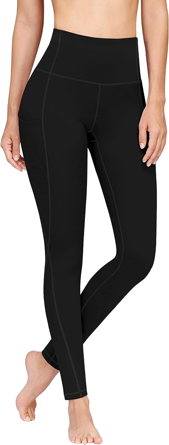 PHISOCKAT 2 Pack High Waist Yoga Pants with Pockets, Tummy Control Leggings, Workout 4 Way Stretch Yoga Leggings: Clothing