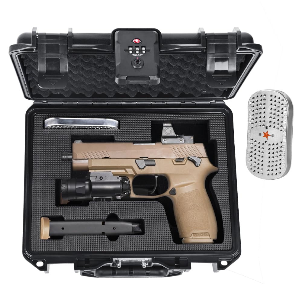 Photo 1 of **WILL NOT OPEN/NO KEY OR CODES**Kinghardcase TSA Approved Gun Case for SIG SAUER P320 XFull/M18/P365/P322/P226/P229 – Hard Shell Pistol Case with Desiccant, Waterproof IP67 Gun Safe for Handguns, Pistol Cases for Travel & Storage