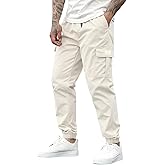ZAFUL Mens Casual Cargo Pants Drawstring Hiking Outdoor Streetwear Track Joggers Sweatpants with Pockets