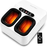 MOUNTRAX Foot Massager Machine with Heat, Foot Massager for Plantar Fasciitis, Neuropathy Pain, Shiatsu Foot Massager with Remote, Fits Feet Up to Men Size 13 (White)