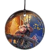 Thomas Kinkade Studios – Disney – Beauty and The Beast – Maurice’s Lantern Light – 3.5” Starfire Prints Hanging Glass Print Accessory – Officially Licensed - Ideal for Gifting and Collecting SPCIR738