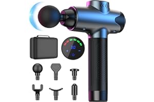 HeaDot Massage Gun Deep Tissue, Muscle Massage Gun for Athletes, Handheld Electric Body Shoulder Neck Back Massager Gun for Pain Relief, Portable Percussion Massage Gun with 6 Massage Heads