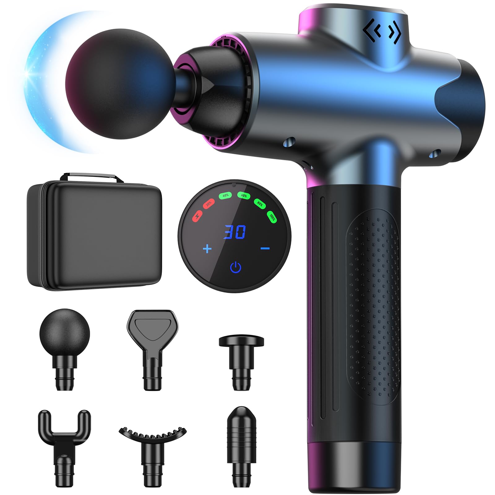 Photo 1 of HeaDot Massage Gun Deep Tissue, Muscle Massage Gun for Athletes, Handheld Electric Body Shoulder Neck Back Massager Gun for Pain Relief, Portable Percussion Massage Gun with 6 Massage Heads