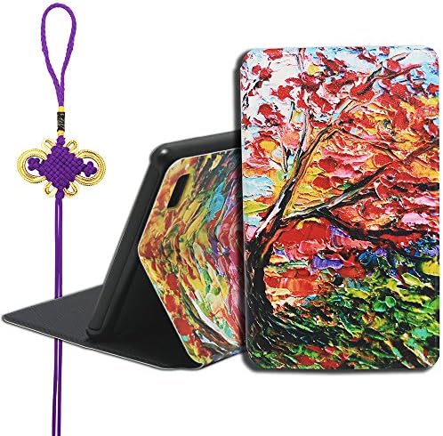 MAKETFUN Slim shell leather Case for All-New Fire 7 2017 - Lightweight Standing Cover Case for Fire 7 Tablet (7th Generation - 2017 release) (Passion tree)