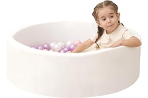 MEOGETY Baby Foam Ball Pit for Toddlers Kids Children, Infant Round Soft Small Ball Pool Pits for Girls and Boys Gifts Indoor Playpen, NOT Included Balls White Color