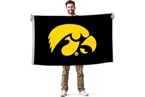 VICTORY CORPS Iowa Hawkeyes College Sports Printed Flag - NCAA Licensed - Nylon - School Banner (Gold, Black, 3' x 5')