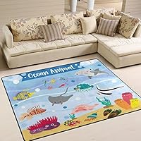 YZGO Ocean Animals Cartoon - Kids Children Area Rugs Non-Slip Floor Mat Resting Area Doormats