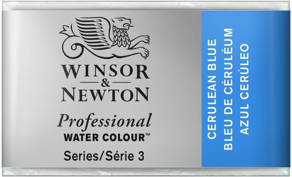 Winsor & Newton Professional Water Colour Paint Whole Pan, Creulean Blue
