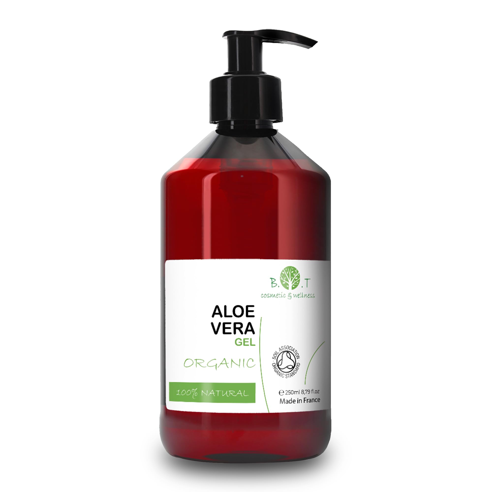 B.O.T Cosmetic & Wellness - Pure Aloe Vera Gel 8.79 fl oz | Sun Soothing Moisturizer | Natural Face & Hair Care | Skin Firming | Tattoo Aftercare, 250ml (1 Pack)