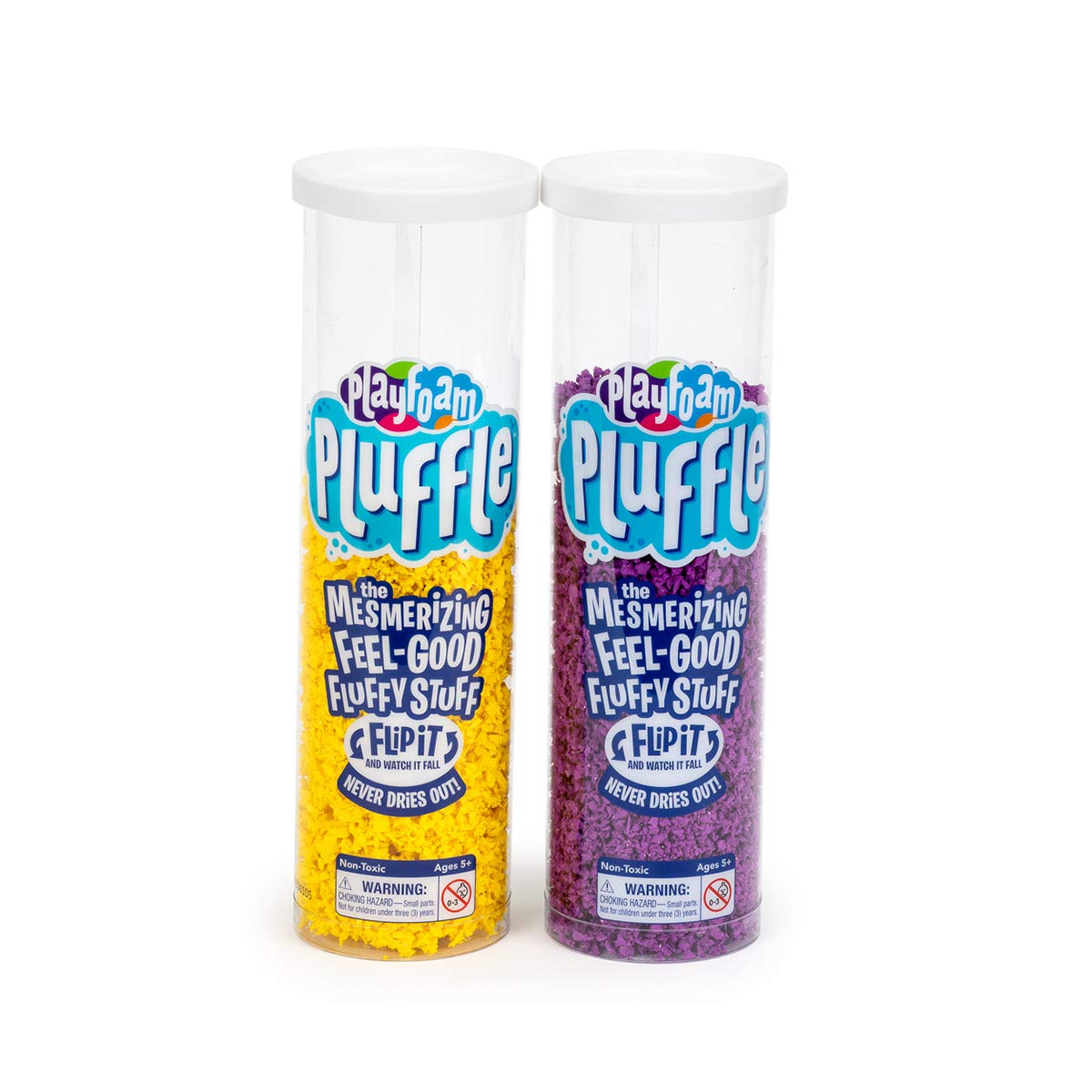 Educational Insights Playfoam Pluffle for Sensory Bins 2-Pack - Yellow & Purple Sensory Bin Filler for Sensory Table, Great for Sensory Play