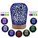 3D Essential Oil Diffuser,100ml Aromatherapy Ultrasonic Cool Mist Humidifier with 3D Design Glass Star Effect Pattern Essential Oil and Wax tarts Combo Function Aroma Decorative Lamp for Office