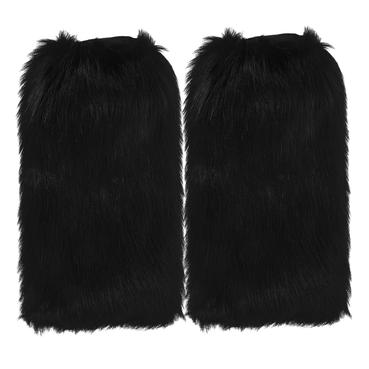 Toyvian 40cm Faux Fur Leg Warmer Boot Covers for Women Girls Black