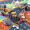 Construction Toys Engineering Vehicle Toy with Construction Site Mat Tower Crane, Excavators Truck, Digger Toy…