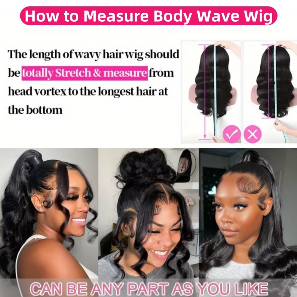28 Inch 360 Lace Front Wigs Human Hair Drawstring Body Wave Lace Front Wigs Human Hair Pre Plucked 360 HD Full Lace Wig 180 Density Glueless Invisi Strap Frontal Wigs Human Hair for Women