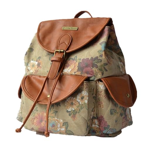 title=Aidonger Ragazza Zainetto Tela e pelle Zaino della scuola (Giallo)