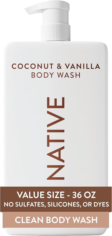 Native Clean Body Wash, Gentle & pH-balanced for Sensitive Skin, 24-Hr Freshness for Women & Men, Vegan & Cruelty-Free, Free