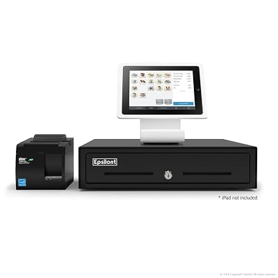 Star Micronics TSP143III USB Receipt Printer, Stand for iPad 6 2018, 5 2017, iPad Pro 9.7, iPad Air 2 and iPad Air - A-SKU-0274 Cash Drawer Compatible