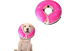 YQkangzhu Inflatable Dog Collar, Pet Neck Donut Cone Collar, Soft Protective Recovery Collar for Dogs and Cats, Anti Licking 