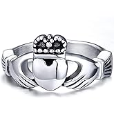 Jude Jewelers Retro Vintage Stainless Steel Claddagh Celtic Irish Heart Promise Anniversary Ring