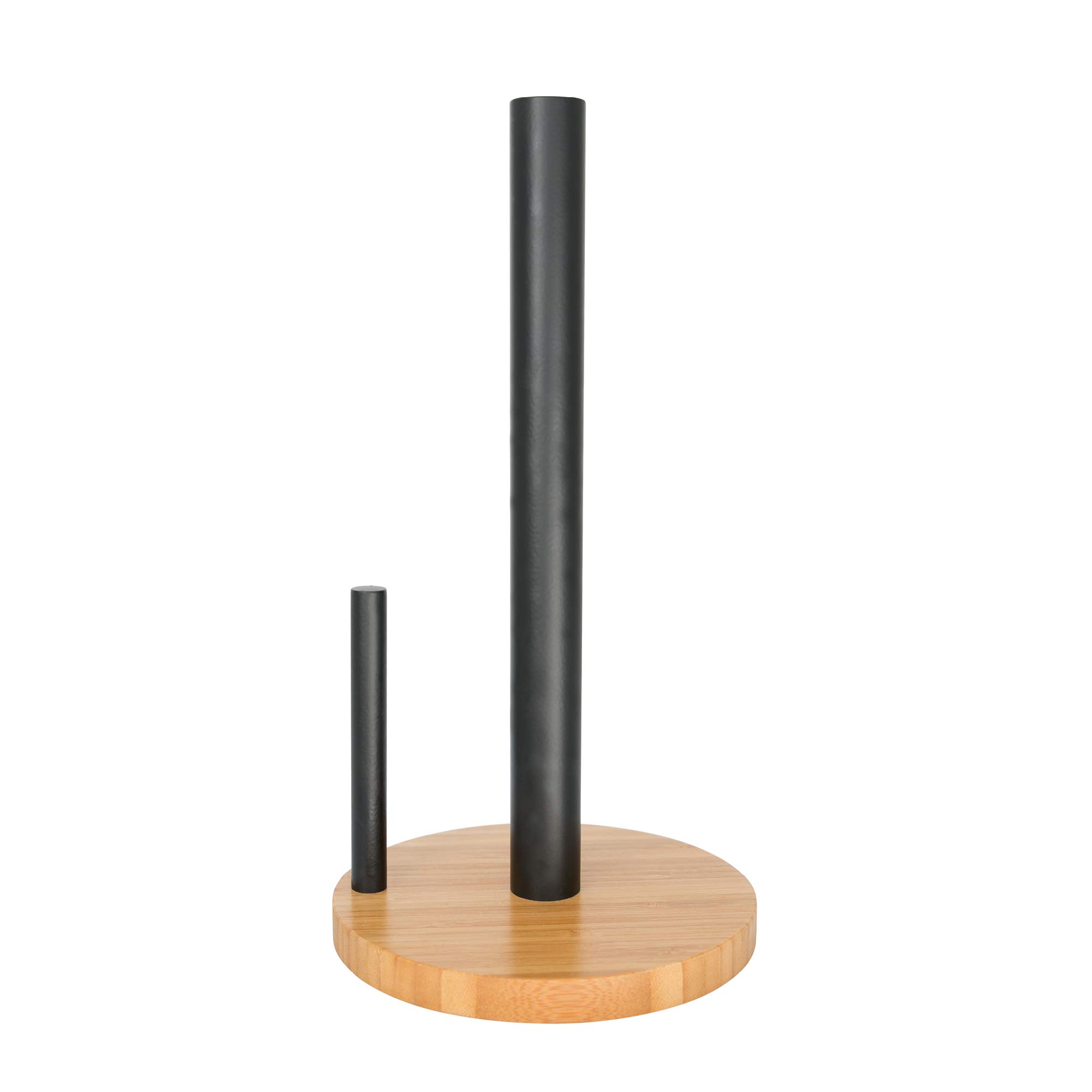 A'Domo Point-Virgule Bamboo Paper Towel Holder Black Ø 15Cm H 29Cm