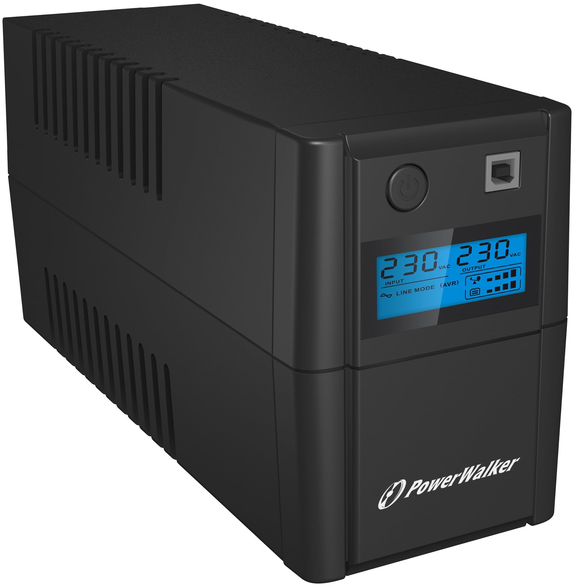 PowerWalker UPS VI 650VA/360W LCD IEC Uninterruptible Power Supply with 4 x IEC Oulet(s) AVR Stabilizer, RJ-11 Surge Protection, HID Support and LCD Screen