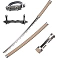lkjad Cosplay Swords Hashibira Inosuke Samurai Sword, Katana Sword Plastic Toy Sword for Costume Play Halloween Cosplay Gift 40 in