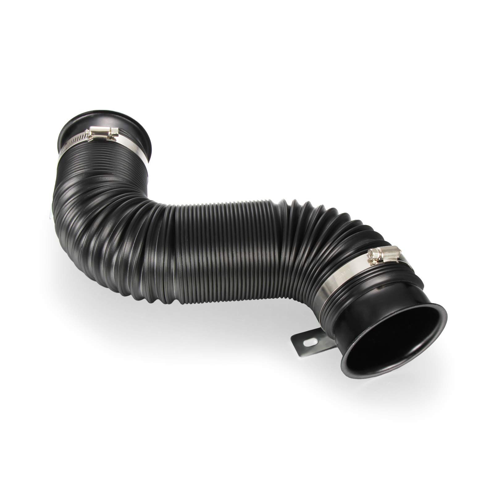 Universal 3"(76mm) Cold Air Intake Flexible Induction Pipe Hose Kit Silver Black From Madlife Garage