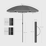 SONGMICS 1.6 m Parasol Beach Umbrella UPF 50+ Grey GPU060G01 view 3