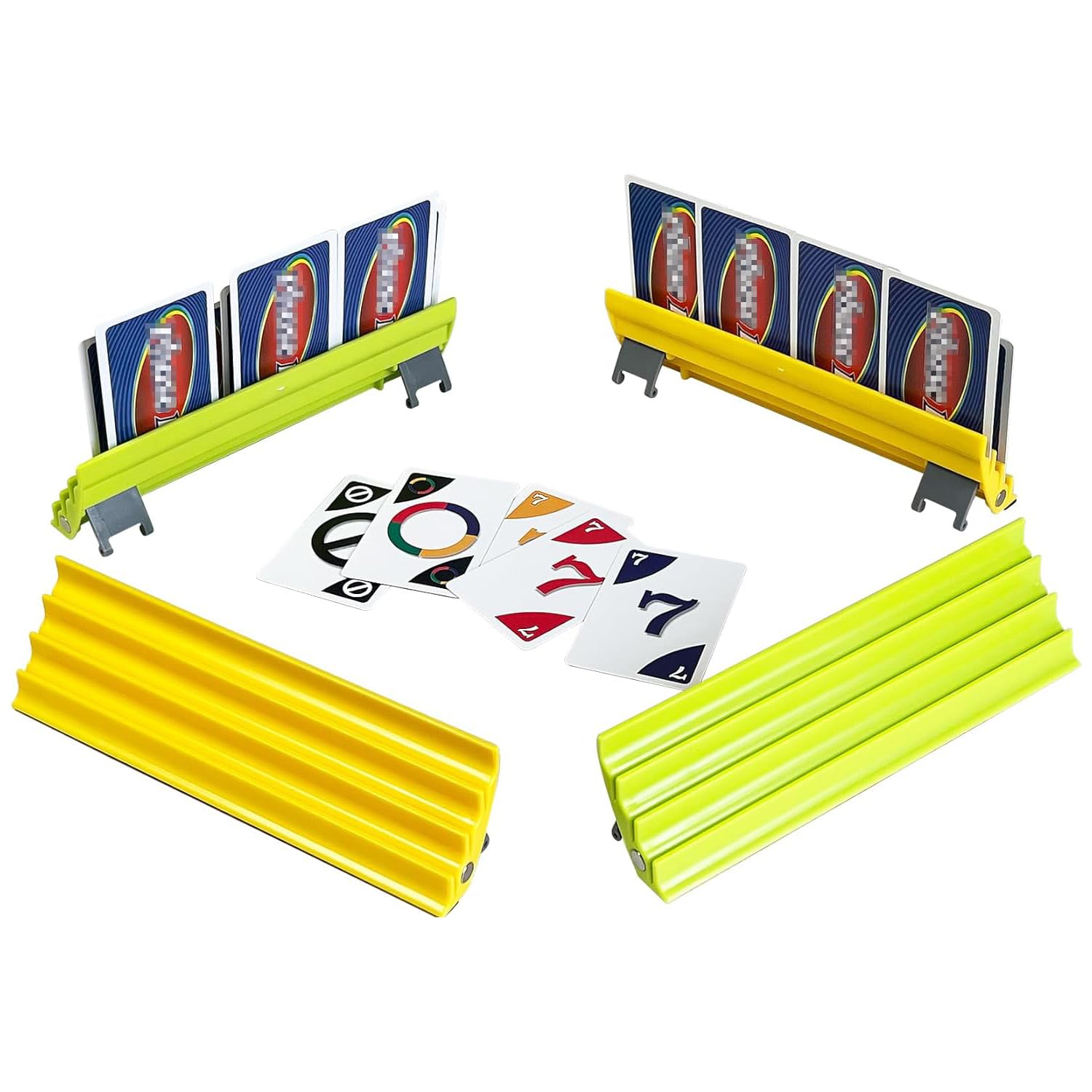 Fanwer 4pcs Extendable Playing Card Holder for Adult Seniors, Hands Free Canasta/Poker Parties Card Organizer Stand