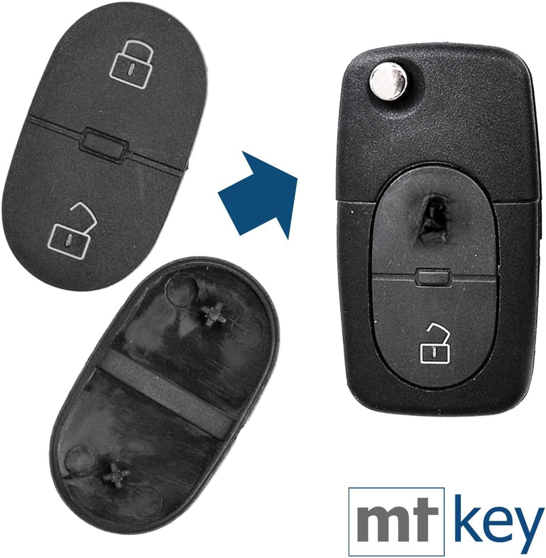 Ford Schlüssel Tastenfeld Set - 2X Ersatz Für C-Max, Fiesta, Focus