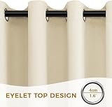 MRTREES Blackout Curtains 66 Drop 2 Panels Biscotti Beige Eyelet 46x66 in view 2