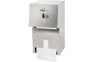 ZSHIGANMA Commercial Double Rolls Toilet Paper Dispenser Holder,Heavy Duty Stainless Steel Tissue Dispenser Wall Mount with Lock,Automatic Touchless Paper Towel Dispenser with Shelf for Kitchen Bathroom (1)
