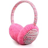 PESAAT Winter EarMuffs for Kids Outdoor Boys Knitted Ear Cover Plush Toddler Girls Ear Warmer 3-8 Years