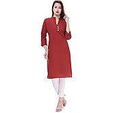 Ramkudi Indian Women's Plain Cotton Kurti Top (Maroon)