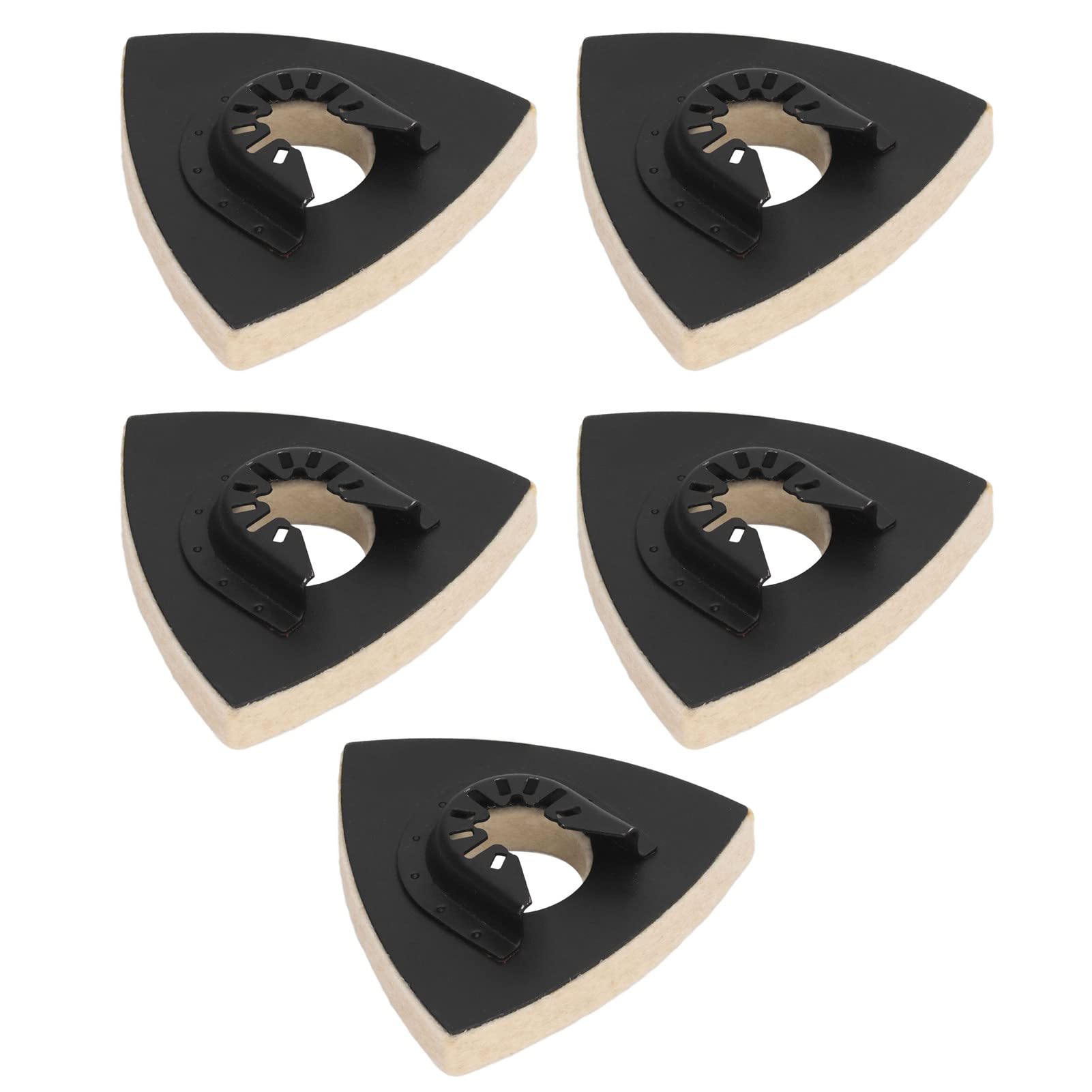 EIMSOAH Wool Polishing Pad 5 Pieces Triangular Felt Buffing Pad for Oscillating Tool with Alloy Steel Base